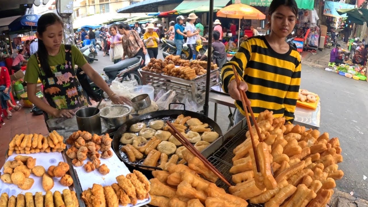 Cambodia Food Market Tour - 4K - Walk around Boeung Prolit Market in Phnom Penh City