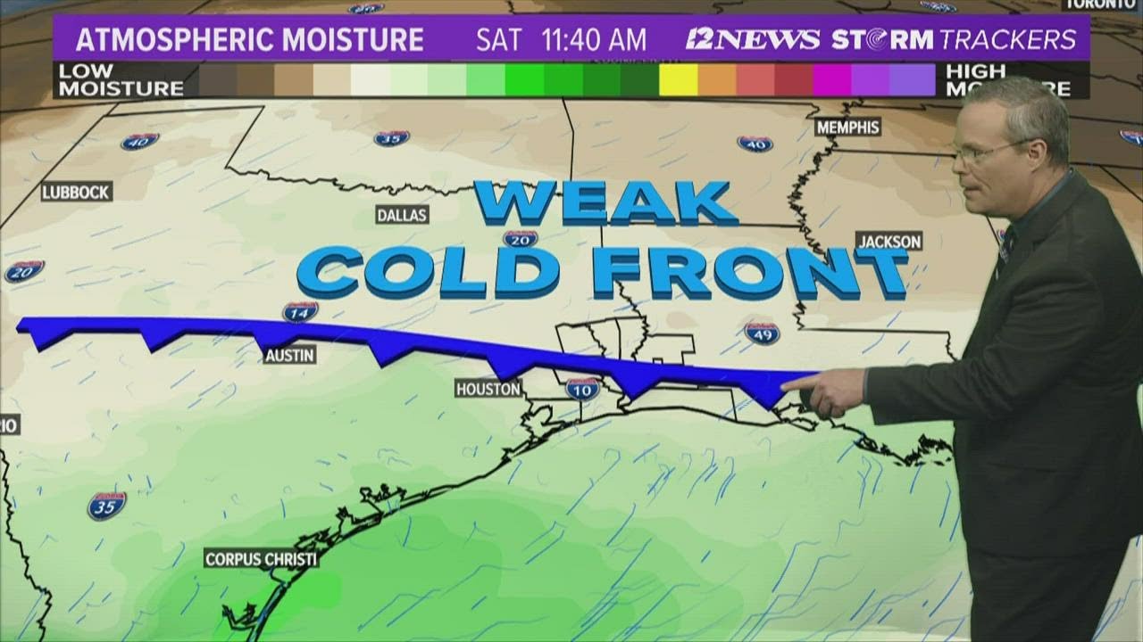 Weak cold front Friday