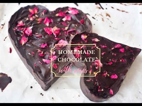 Dark chocolate with rose petals recipe