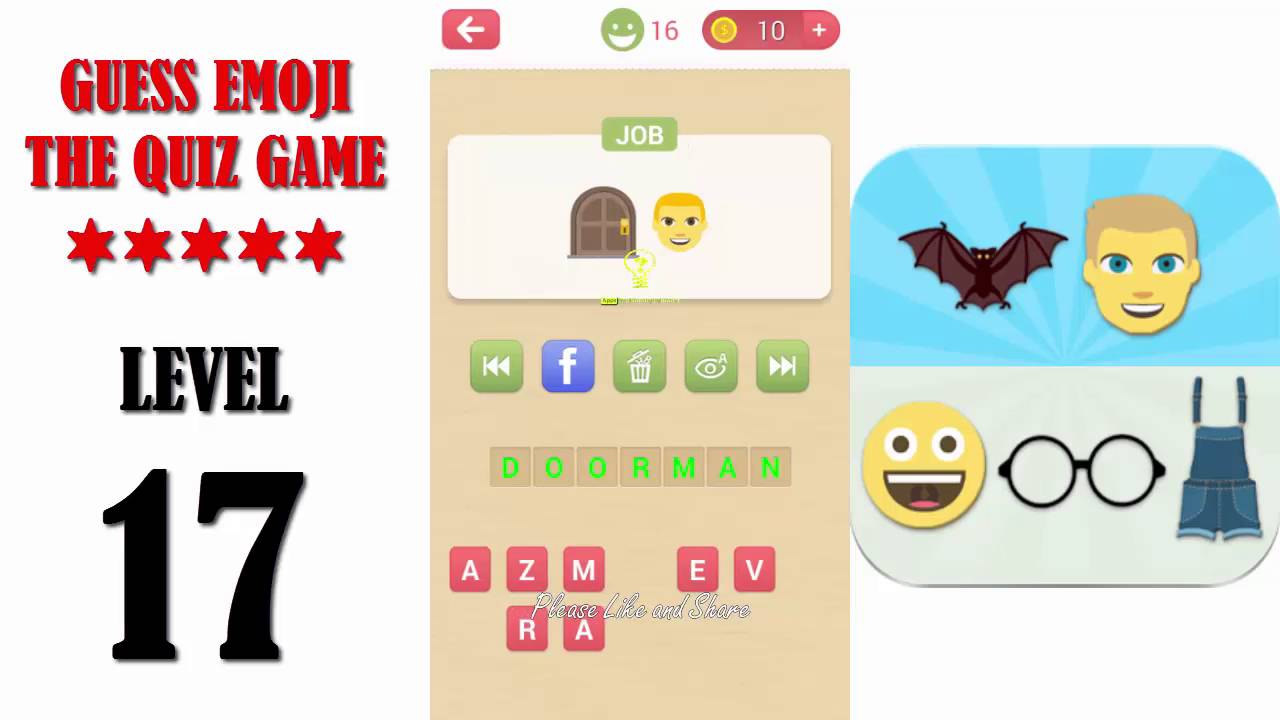 Guess Emoji The Quiz Game Level 17 - All Answers - Walkthrough