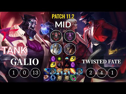 TLN Tank Galio vs Twisted Fate Mid - KR Patch 11.2