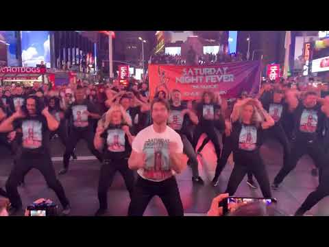 Saturday night fever 20th year reunion in time square broadway cast