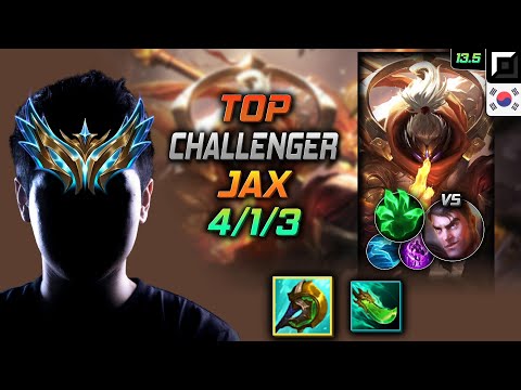 Challenger Top Jax Build Divine Sunderer Grasp of the Undying - Jax Top vs Jayce - LOL KR 13.5