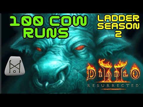 Diablo 2 Resurrected Season 2 - 100 Cow Runs Loot Highlights