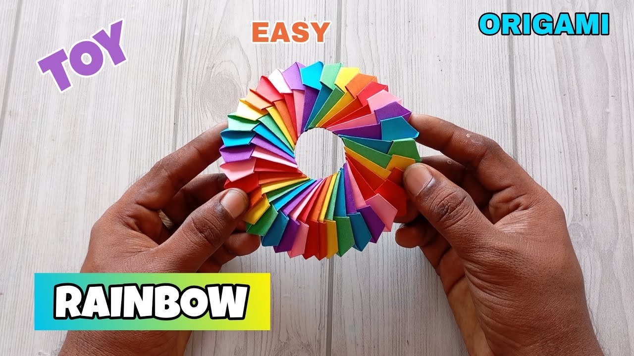 DIY RAINBOW ORIGAMI FIDGET TOY|PAPER MAGIC TRICK-FLIP RAINBOW TUTORIAL|COLOURFUL AND SATISFYING