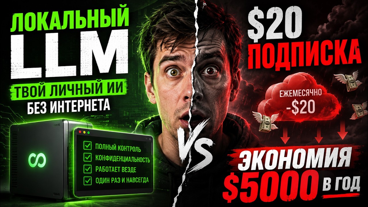 Локальный LLM или $20 Подписка. Твой личный ИИ без интернета: Экономия $5000 в год