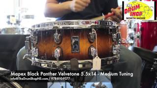 Video thumbnail for Mapex Black Panther Velvetone Snare 5.5x14 - The Drum Shop North Shore by Nate Morrison Drums