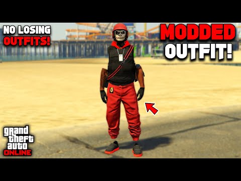 GTA 5 ONLINE Einfaches rotes Jogginghosen-Outfit mit unsichtbaren Armen! (Kein Transfer)