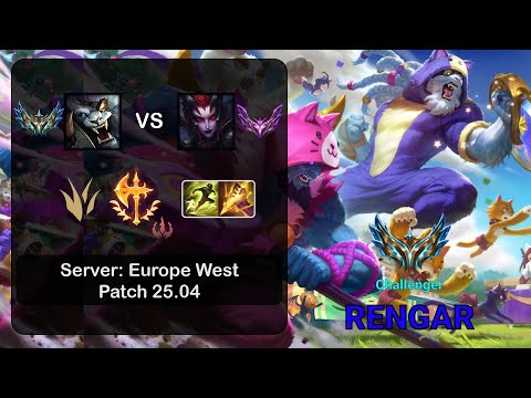 Rengar Jungle vs Elise - EUW Challenger - Patch 25.04