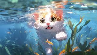 mylivewallpapers com Underwater Kitten