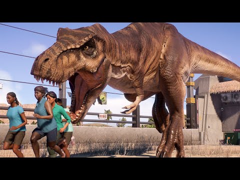 DOMINION GIGANOTOSAURUS,T-REX vs LARGE CARNIVORE BATTLE -  Jurassic World Evolution 2