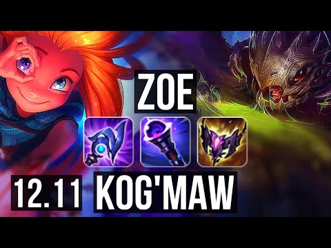 ZOE vs KOG'MAW (MID) | 1100+ games, 6/3/10, 800K mastery | EUW Master | 12.11