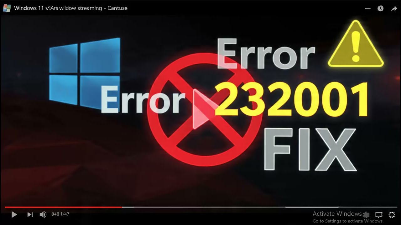 How to Fix Streaming Error Code 232001 on Windows 11