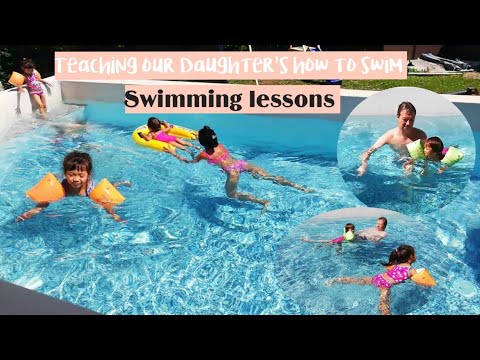 Swimming lessons with Mama and Papa | Teaching our Daughters how to swim