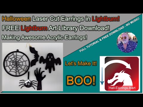 Video tutorial thumbnail for laser cut acrylic Halloween earrings