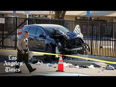 Car crashes into Los Angeles sheriff's department recruits on