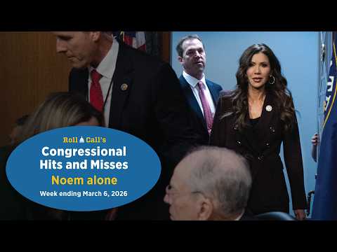Noem alone — Congressional Hits and Misses