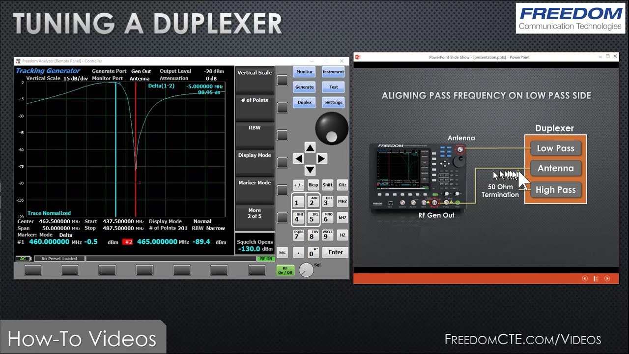 Duplexer Tuning with FREEDOM R8100