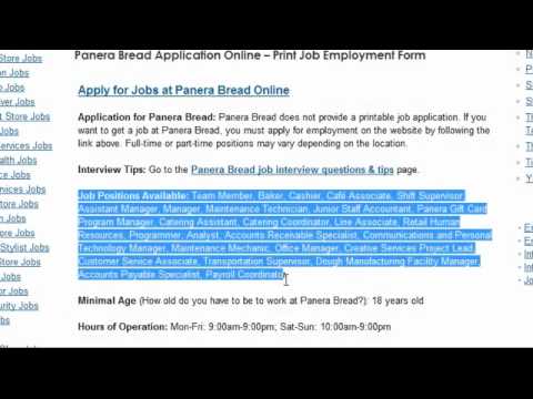Panera Bread Application