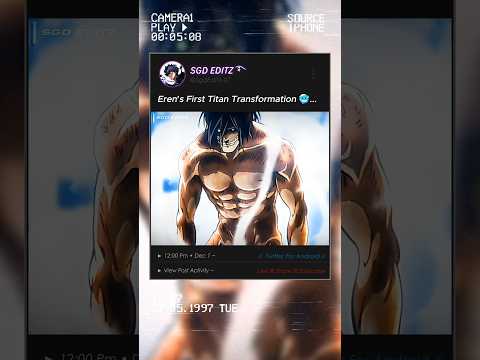 「 Eren's First Titan Transformation 🥶 」- #shots #aot #eren #erenyeager #ytshorts #foryou #trending
