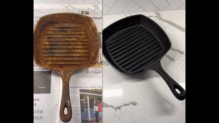 Restoring cast iron: turning a RUSTED pan into black GOLD!