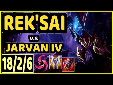 SEB (REK'SAI) vs JARVAN IV - QUADRAKILL 18/2/6 KDA JUNGLE GAMEPLAY - OC Ranked DIAMOND