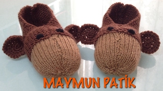 DIY- ÖRGÜ MAYMUN PATİK NASIL YAPILIR - KOLAY ÖRGÜ MODELLERİ/ ÖRGÜ PATİK MODELLERİ