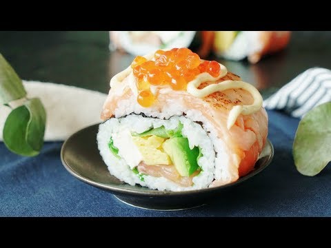 【おいしいに決まってる】とろける炙りサーモンロール🐟