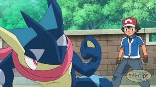 Ash's Greninja vs Alain's Mega Charizard X Second Match - Pokemon XY&Z