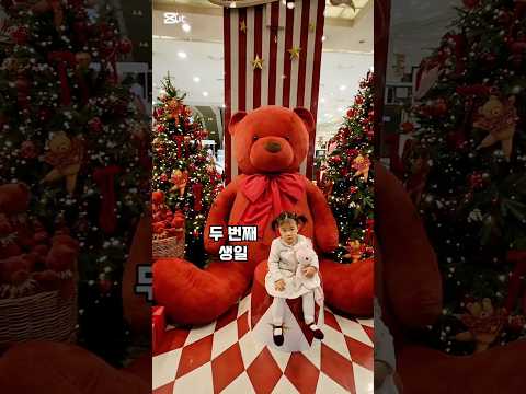 두돌 생일날 크리스마스 포토존, 생일축하 파티