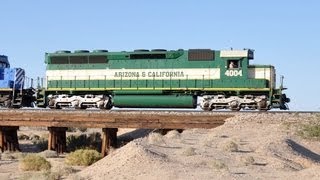 preview picture of video 'Arizona & California + BNSF Turns trade cars at Cadiz, CA'