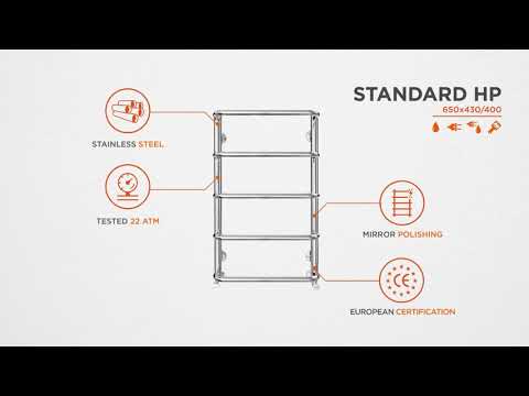 Водяна рушникосушарка Mario Стандарт HP 1.3.0200.01.P (4820111351312, 650x430, хром/сатин/білий глянець/чорний матовий/золото/бронза)