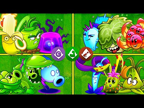 Random 4 Team Plants Shadow + Arma + Enforce - Who Will Win? - PvZ2 Team Plants Battles