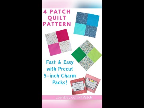 How to Sew Four Patch Quilt Blocks in 60 Seconds! Charm Pack Quilt