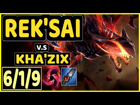 CRUSH (REK'SAI) vs KHA'ZIX - 6/1/9 KDA JUNGLE GAMEPLAY - KR Ranked GRANDMASTER