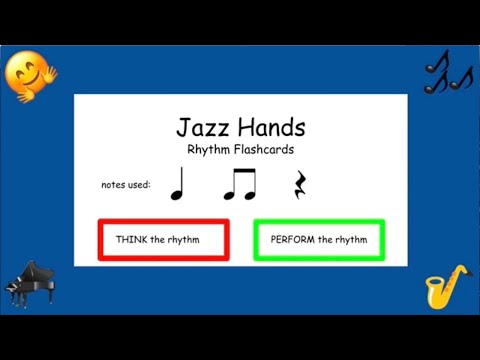 Jazz Hands! - Rhythm Flashcards - quarter note, eighth note pairs, and quarter rest