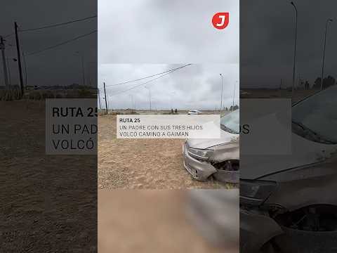 Un padre con sus tres hijos volcó camino a Gaiman