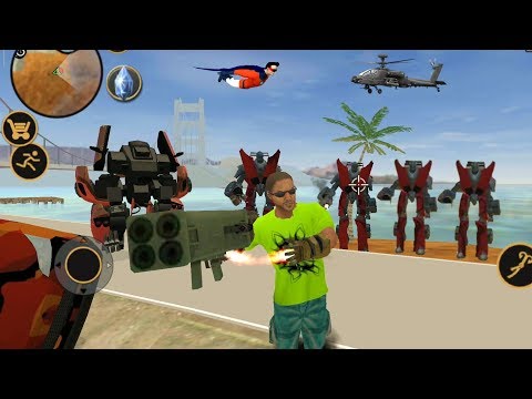 Vegas Crime Simulator (Vegas Hero Destroys Red Car Robot) Vegas Hero Use 🚀 Rocket Launcher - HD