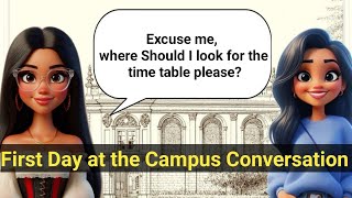 First Day at the Campus Conversation - Improve English Speaking Skills