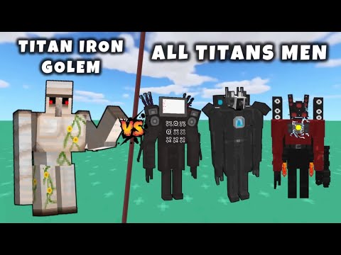 EPIC Minecraft Showdown: Titan Iron Golem vs All Titans Men