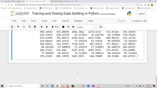 Training and Testing Data Splitting in Python