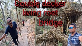 Double decker living root bridge Cherrapunji East khasi hills Meghalaya.Ep,6