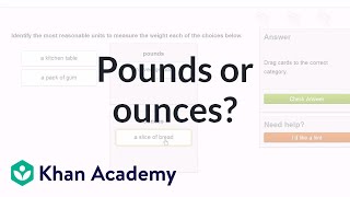 Choose pounds or ounces to measure weight | 4th grade | Khan Academy