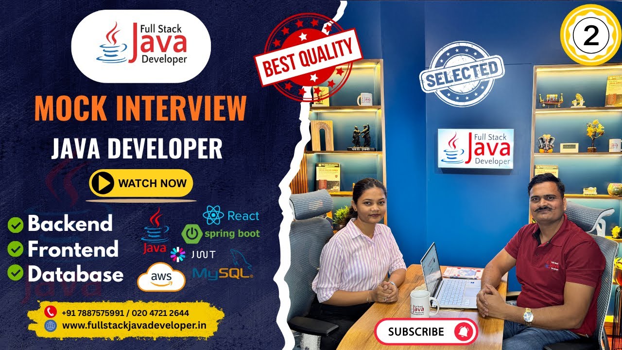 Java Developer Interview | 1 Year Experience – Full Stack Java Developer | By Mr. Kiran Jadhav