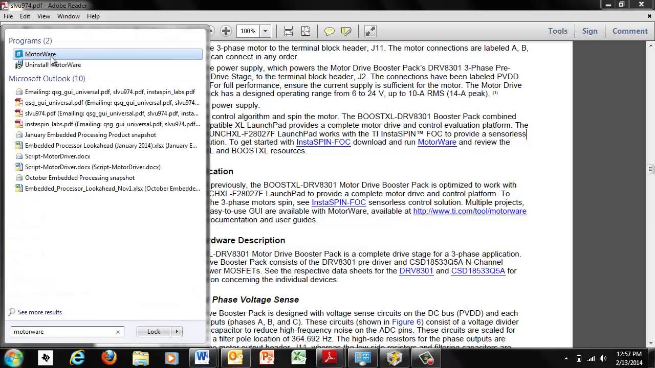 Getting Started - InstaSPIN-FOC enabled C2000 LP - Motor BP