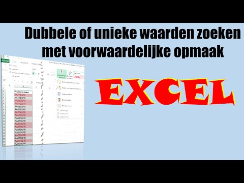 Excel – Dubbele of Unieke Waarden Zoeken Met Voorwaardelijke Opmaak - ExcelXL.nl trainingen en workshops