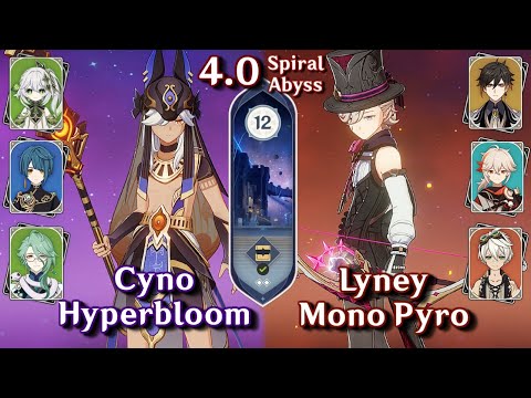 C0 Lyney Mono Pyro & C0 Cyno Hyperbloom | Spiral Abyss 4.0 - Floor 12 9 Stars | Genshin Impact 4.0