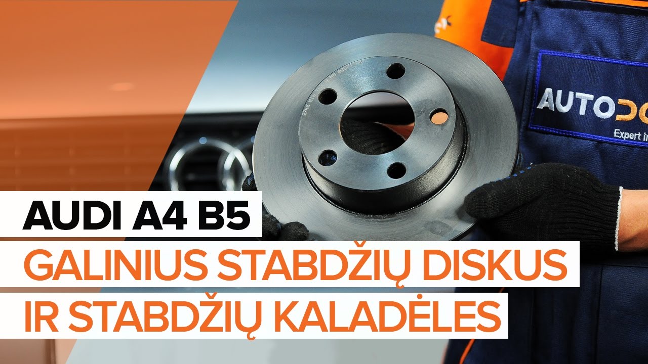 Kaip pakeisti Audi A4 B5 Avant stabdžių trinkeliu: galas - keitimo instrukcija