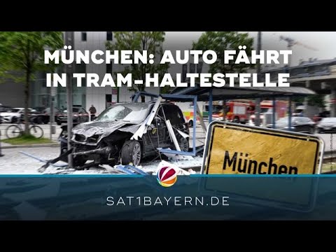 Unfalldrama in München: Auto fährt in Tram-Haltestelle