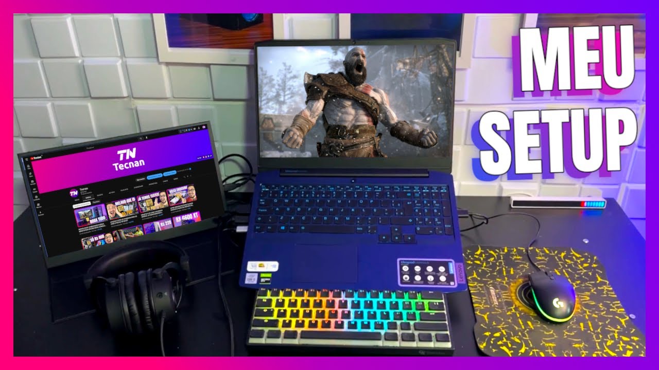 ESSE É MEU SETUP MINIMALISTA PARA JOGAR E TRABALHAR DE ONDE EU QUISER (Setup de Notebook)